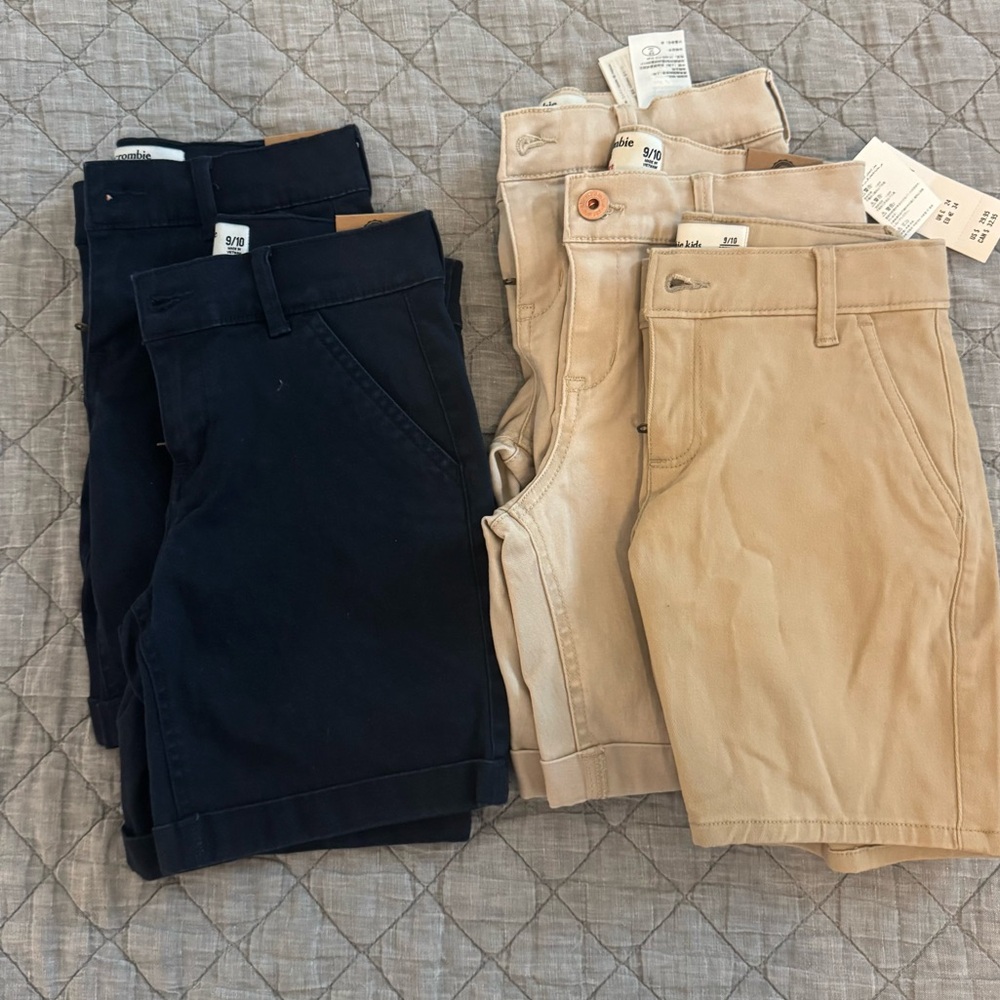Abercrombie Kids Tan Shorts - uniform bottoms